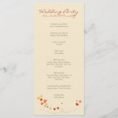 Love Tree Hearts huwelijksprogramma Programmakaart (Achterkant)