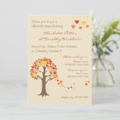 Love Tree Hearts Rehearings Dinner Invitation Kaart (Staand voorkant)