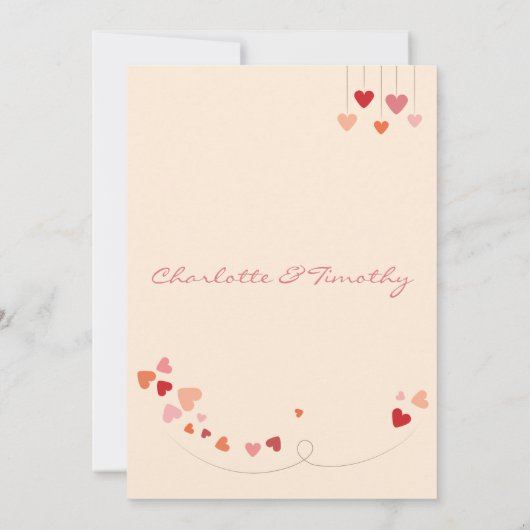 Love Tree Hearts repetitie diner uitnodiging (Achterkant)