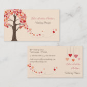 Love Tree Hearts Wedding Visitekaartje (Voorkant / Achterkant)
