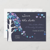 Love Tree Hearts Winter Wedding Save the Date Aankondigingskaart (Voorkant / Achterkant)