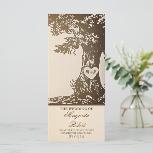  Love Tree huwelijksprogramma's Programmakaart (Staand voorkant)