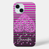 Love Tree iPhone Case Roze Streep (Achterkant)