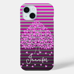 Love Tree iPhone Case Roze Streep