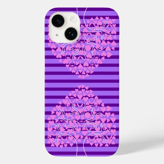 Love Tree Paarse Hart iPhone Case (Achterkant)