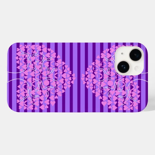 Love Tree Paarse Hart iPhone Case (Achterkant (horizontaal))