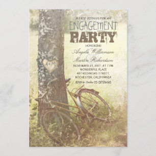 Love Tree Rustic Country Engagement Party Uitnodig Kaart