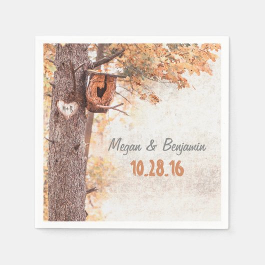 Love Tree Rustic Fall Wedding Servet (Voorkant)