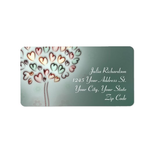 Love Tree schattig bruiloft adresetiketten Etiket (Voorkant)