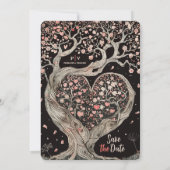 Love Tree Wedding Sla de datum op Kaart (Achterkant)