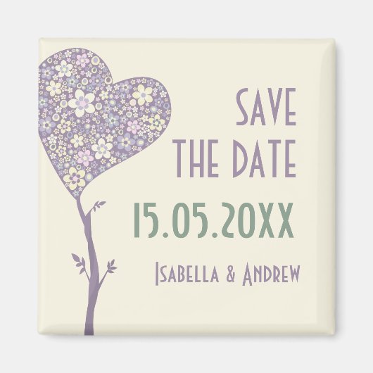 Love Tree Wedding Sla de datum op Magneet (Voorkant)