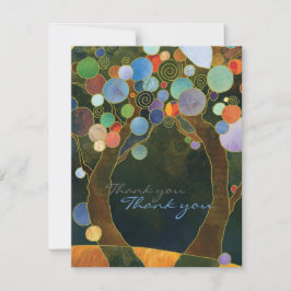 Love Trees Blue Modern Wedding Bedankt