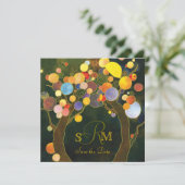 Love Trees Monogram Wedding Save The Date (Staand voorkant)