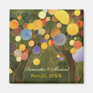 Love Trees Olive Green Wedding Save the Date Magneet