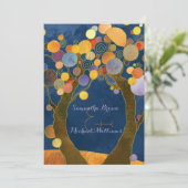 Love Trees Rustic Blue Forest Wedding Kaart (Staand voorkant)