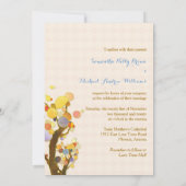 Love Trees Rustic Blue Forest Wedding Kaart (Achterkant)