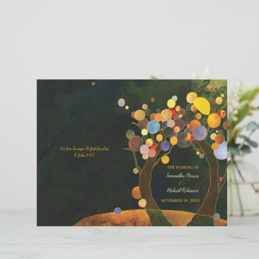 Love Trees Rustic Wedding BiFold Programme (Staand voorkant)