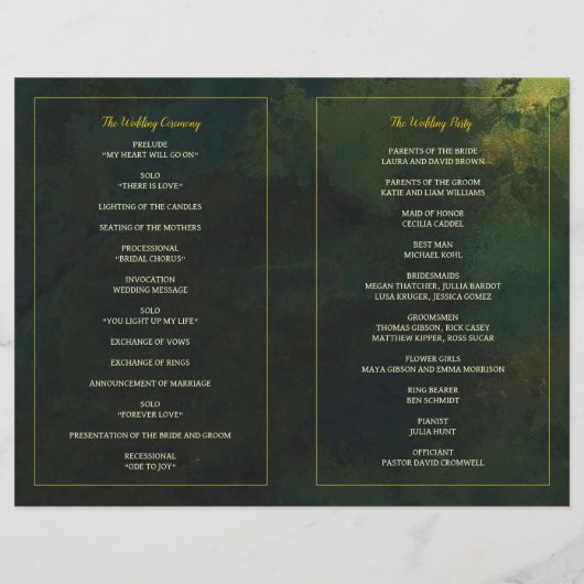 Love Trees Rustic Wedding BiFold Programme (Achterkant)