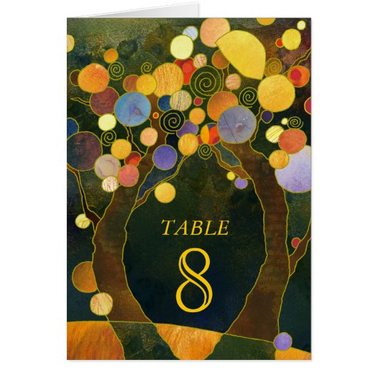 Love Trees Rustic Wedding Table Number Kaart (Voorkant)