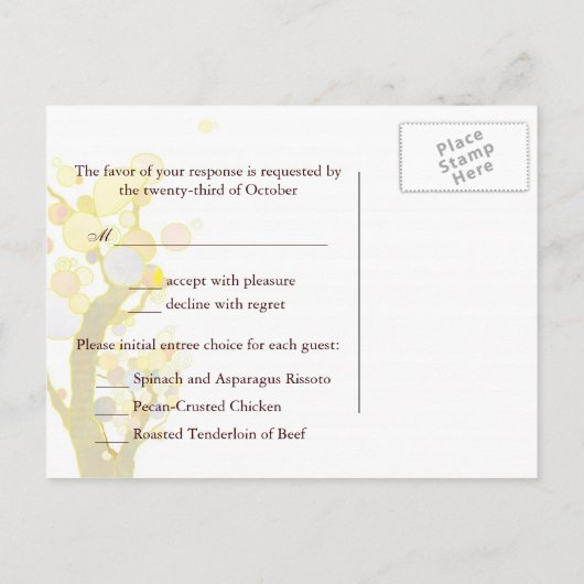 Love Trees: Wedding RSVP Briefkaarten (Achterkant)
