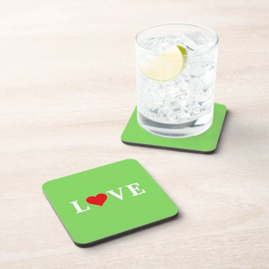 LOVE Trending Lime Green Modern Elegant Bier Onderzetter (Rechterzijde)