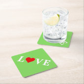LOVE Trending Lime Green Modern Elegant Kartonnen Onderzetters (Insitu)