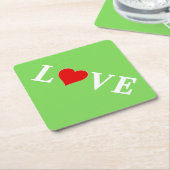 LOVE Trending Lime Green Modern Elegant Kartonnen Onderzetters (Schuin)