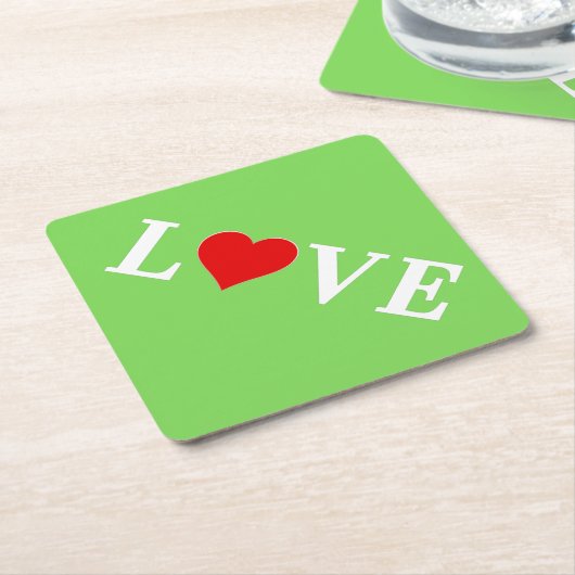 LOVE Trending Lime Green Modern Elegant Kartonnen Onderzetters (Schuin)