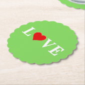 LOVE Trending Lime Green Modern Elegant Kartonnen Onderzetters (Gekanteld)