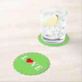 LOVE Trending Lime Green Modern Elegant Kartonnen Onderzetters (Insitu)