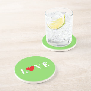 LOVE Trending Lime Green Modern Elegant Zandsteen Onderzetter