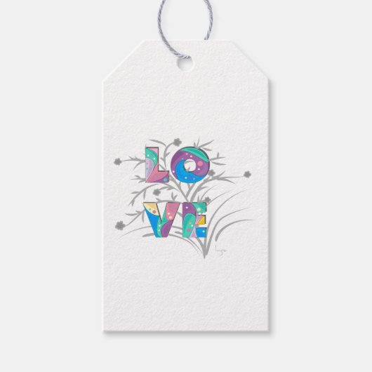 Love Trendy Modern Graphic Personalize Gift Label Cadeaulabel (Voorkant)