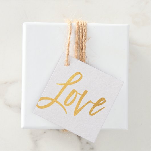 LOVE trendy modern handgeschreven script Bedankjes Labels (Met doos)