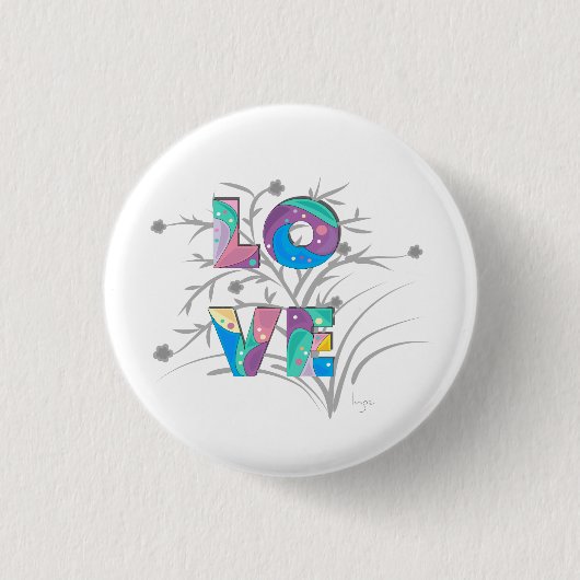 LOVE Trendy Stylish Modern Graphic Button (Voorkant)
