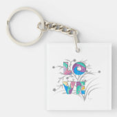 LOVE Trendy Stylish Modern Graphic Sleutelhanger (voorkant)
