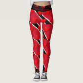 LOVE TRINIDAD Red Hearts RUN YOUR RACE Custom Leggings (Voorkant)