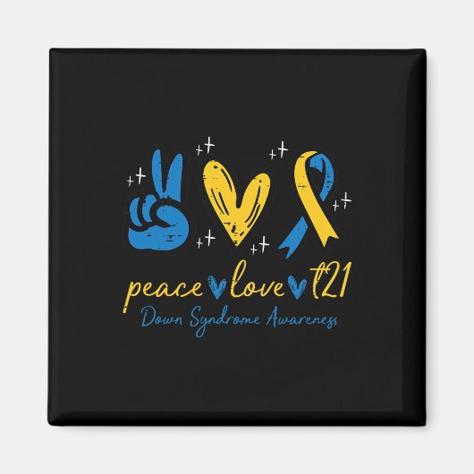Love Trisomy 21 Down Syndrome Awareness Vrouwen Ma Magneet (Voorkant)
