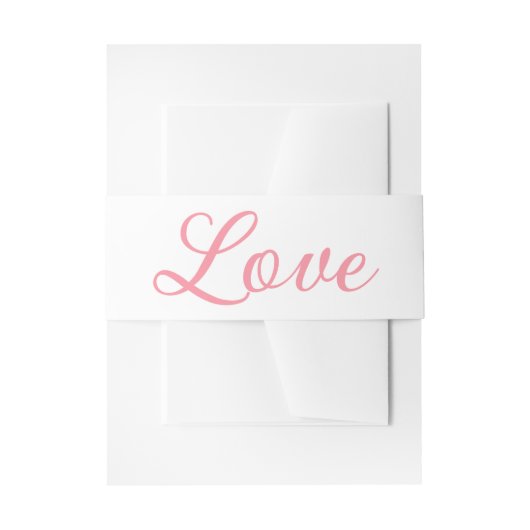 Love Tropical Minimalist Pink Summer Wedding Uitnodigingen Wikkel (Voorkant Voorbeeld)