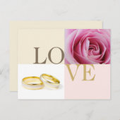LOVE trouwringen custom save the date briefkaarten (Voorkant / Achterkant)