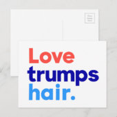 "LOVE TRUMPS HAIR" BRIEFKAART (Voorkant / Achterkant)