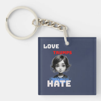LOVE TRUMPS HATE - Anti Donald t-shirt Sleutelhanger