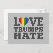 Love Trumps Hate - Anti-Donald Trump Briefkaart (Voorkant / Achterkant)