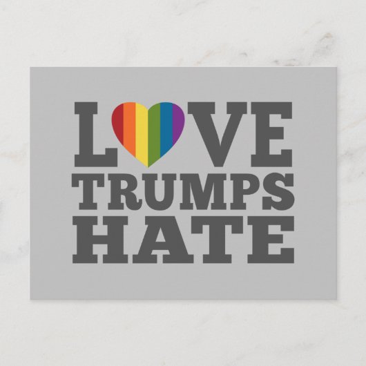 Love Trumps Hate - Anti-Donald Trump Briefkaart (Voorkant)