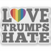 Love Trumps Hate - Anti-Donald Trump Sticker (Voorkant)