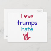 Love Trumps Hate Anti Trump Briefkaart (Voorkant / Achterkant)
