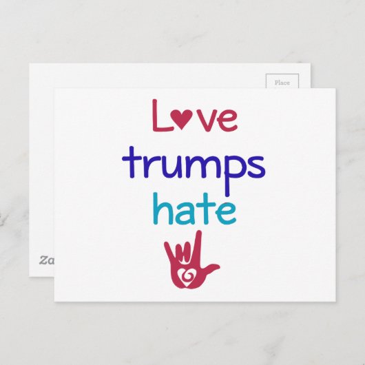 Love Trumps Hate Anti Trump Briefkaart (Voorkant / Achterkant)