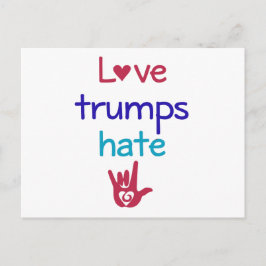 Love Trumps Hate Anti Trump Briefkaart