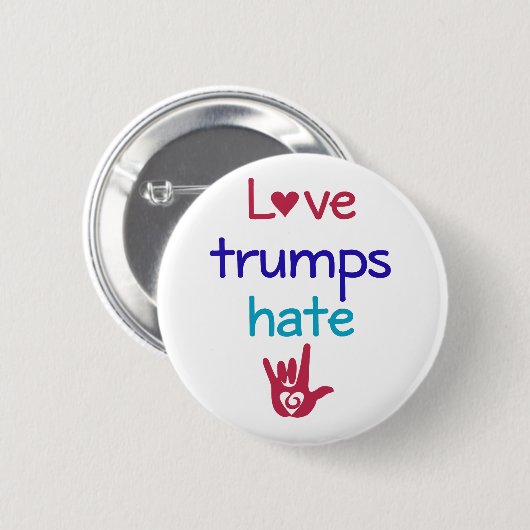 Love Trumps Hate Anti Trump Ronde Button 5,7 Cm (Voorkant /achterkant)