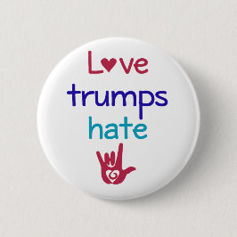 Love Trumps Hate Anti Trump Ronde Button 5,7 Cm