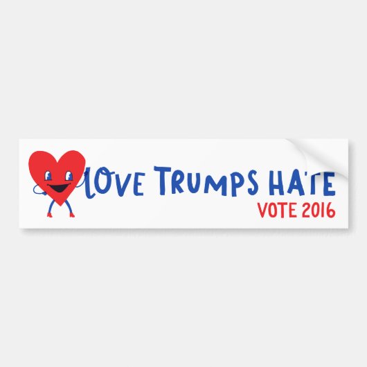 Love Trumps Hate Bumpersticker (Voorkant)